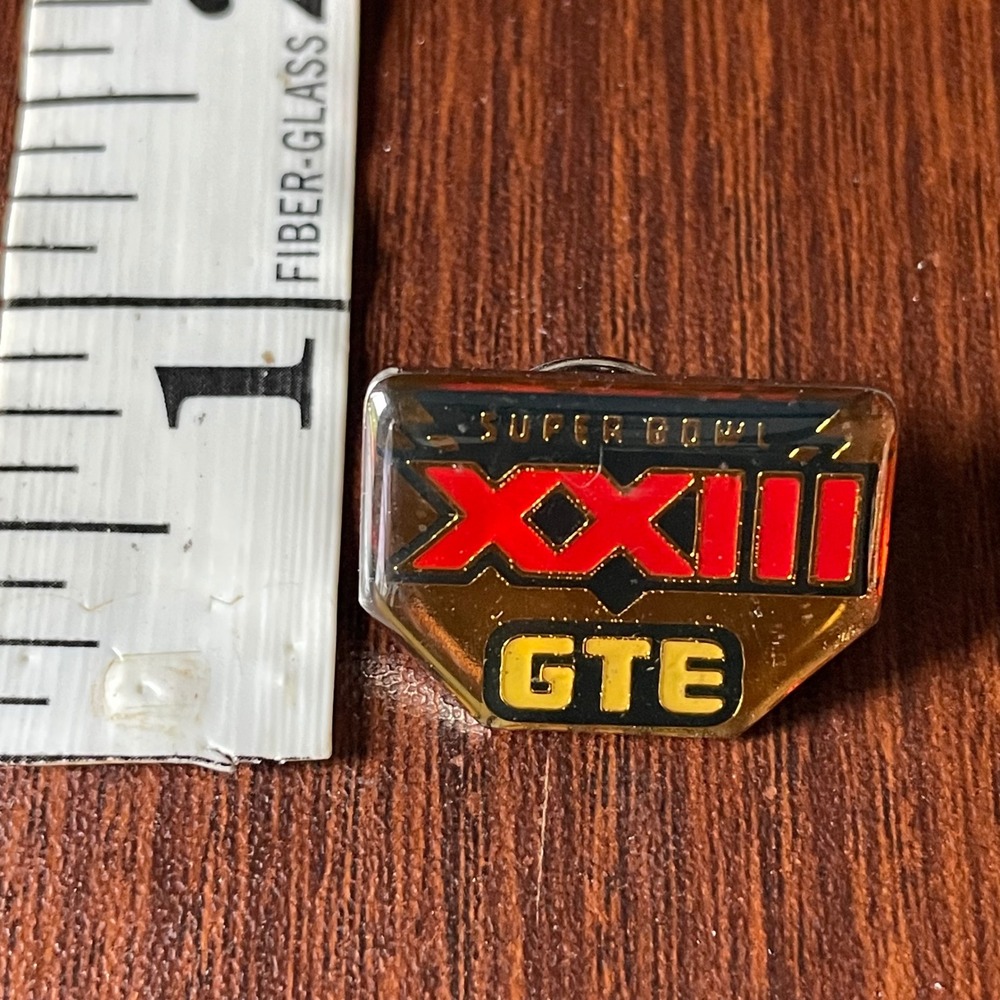 Vintage Super Bowl XXIII GTE 1989 NFL‎ Football Enamel Lapel Pin 1988 NFLP Logo